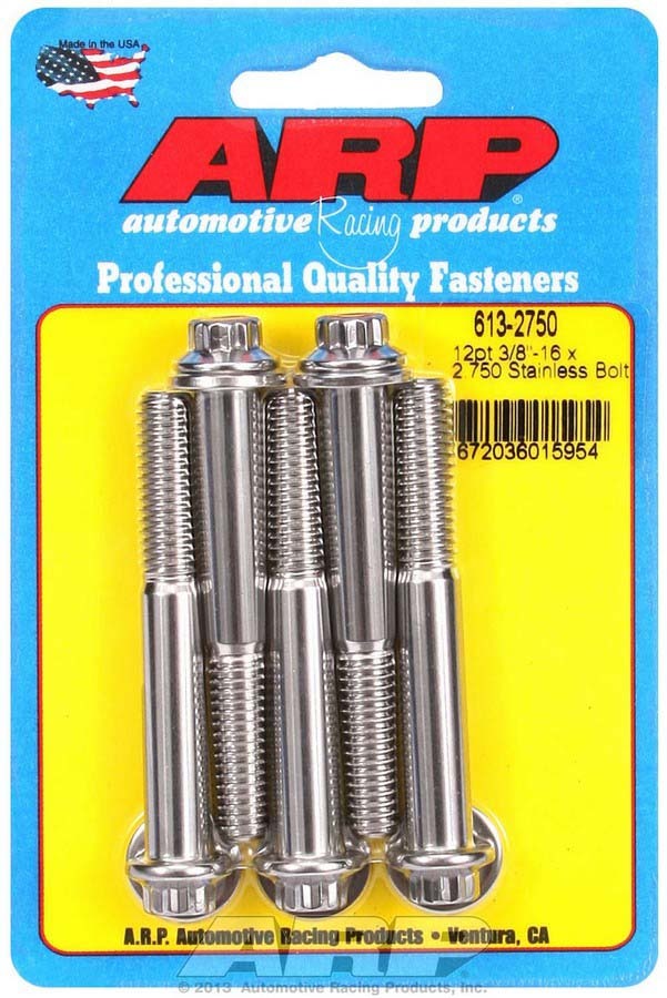 S/S Bolt Kit - 12pt. (5) 3/8-16 x 2.750  -  613-2750