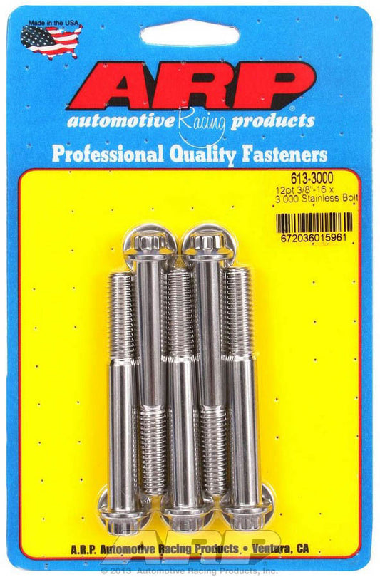 S/S Bolt Kit - 12pt. (5) 3/8-16 x 3.000  -  613-3000