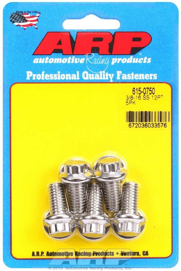 S/S Bolt Kit - 12pt. (5) 3/8-16 x 0.750  -  615-0750