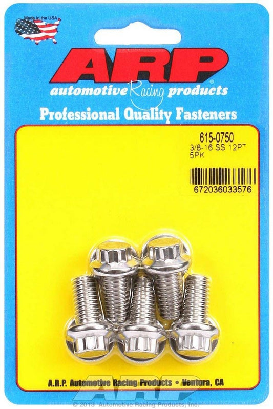 S/S Bolt Kit - 12pt. (5) 3/8-16 x 0.750  -  615-0750