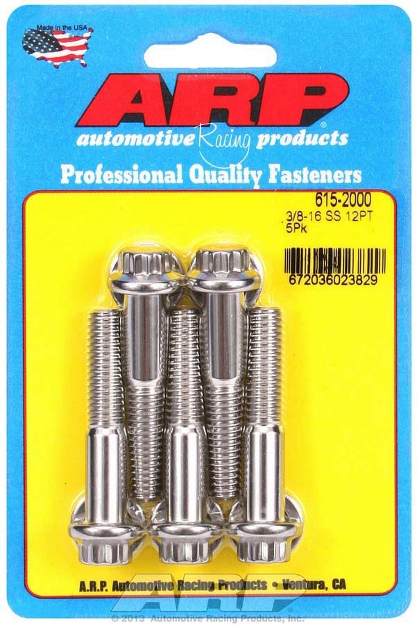 S/S Bolt Kit - 12pt. (5) 3/8-16 x 2.000  -  615-2000