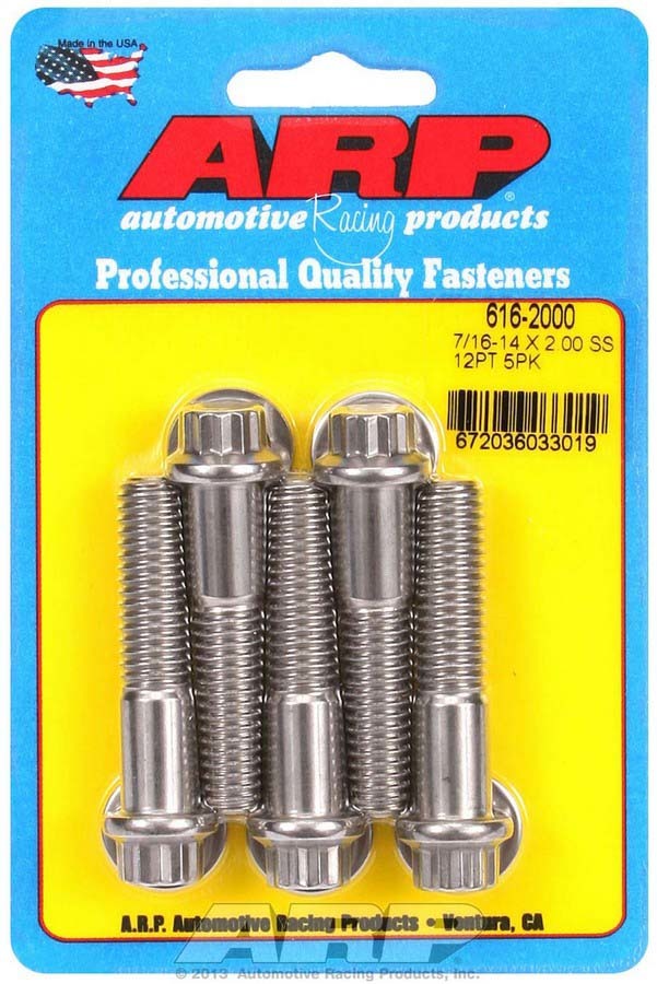 S/S Bolt Kit 12pt 5pk 7/16-14 x 2.000  -  616-2000