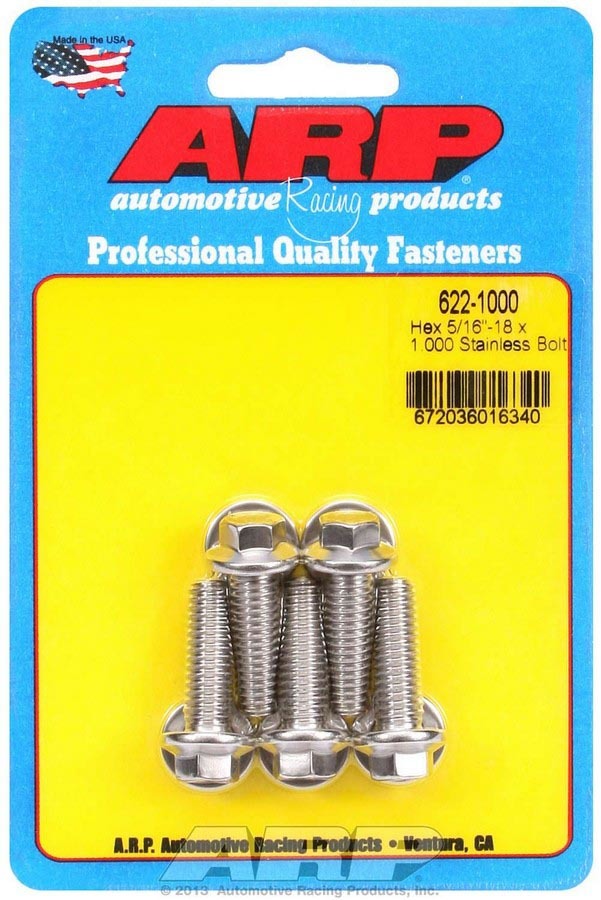 S/S Bolt Kit - 6pt. (5) 5/16-18 x 1.000  -  622-1000