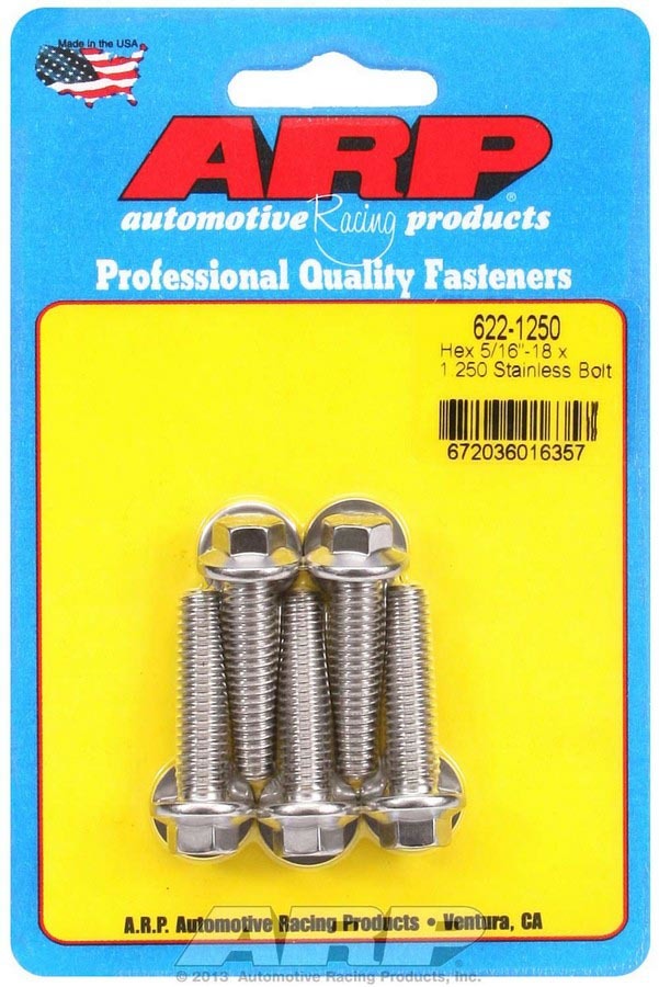 S/S Bolt Kit - 6pt. (5) 5/16-18 x 1.250  -  622-1250