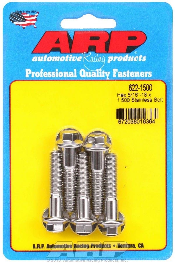 S/S Bolt Kit - 6pt. (5) 5/16-18 x 1.500  -  622-1500