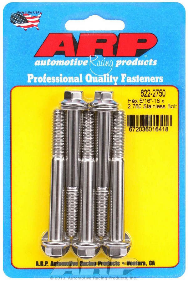 S/S Bolt Kit - 6pt. (5) 5/16-18 x 2.750  -  622-2750