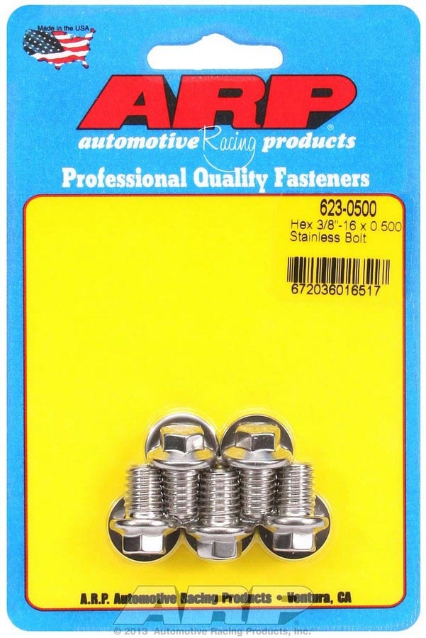 S/S Bolt Kit - 6pt. (5) 3/8-16 x .500  -  623-0500