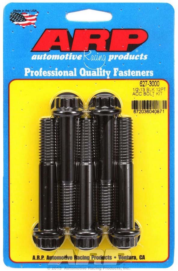 1/2-13 x 3.000 12pt - Bolts 5pk Black Oxide  -  627-3000