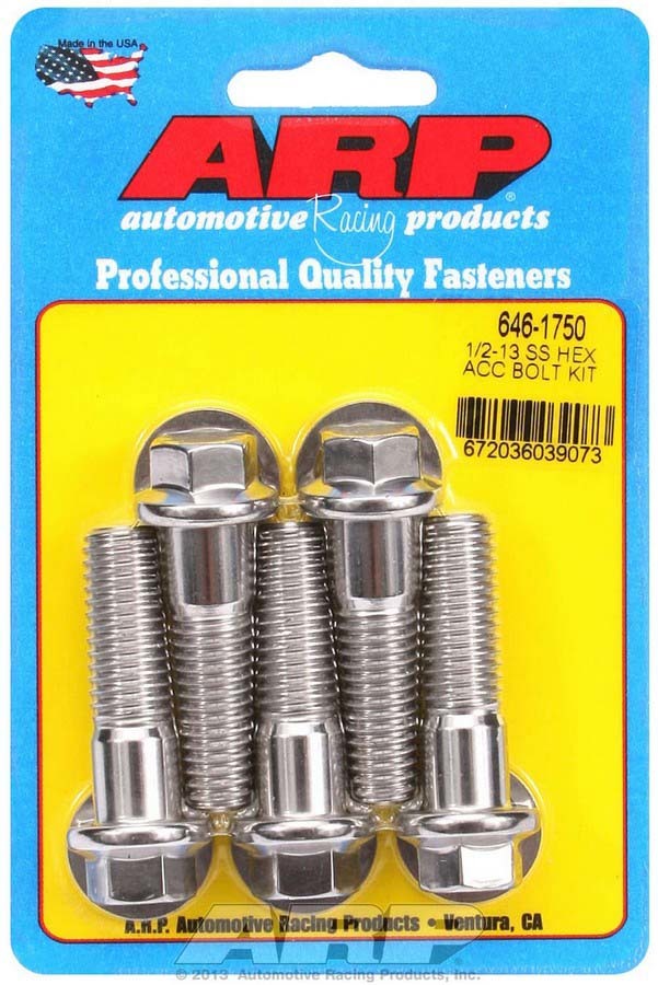 S/S Bolt Kit - 6pt. (5) 1/2-13 X 1.750  -  646-1750