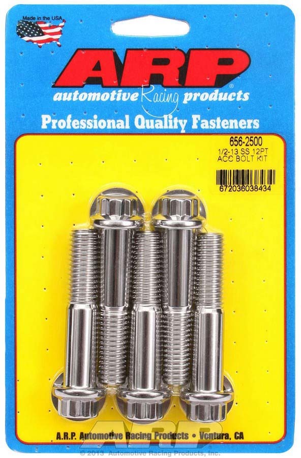 S/S Bolt Kit - 12pt. (5) 1/2-13 x 2.500  -  656-2500