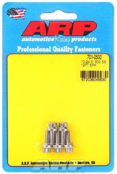 10-24 x .500 12pt SS Bolt Kit  5pk  -  701-0500