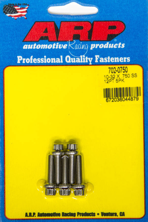 S/S Bolt Kit -12pt (5pk) 10-32 x .750  -  702-0750