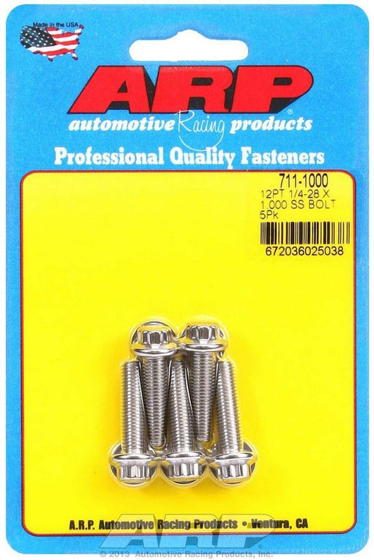 S/S Bolt Kit - 12pt. (5) 1/4-28 x 1.000  -  711-1000