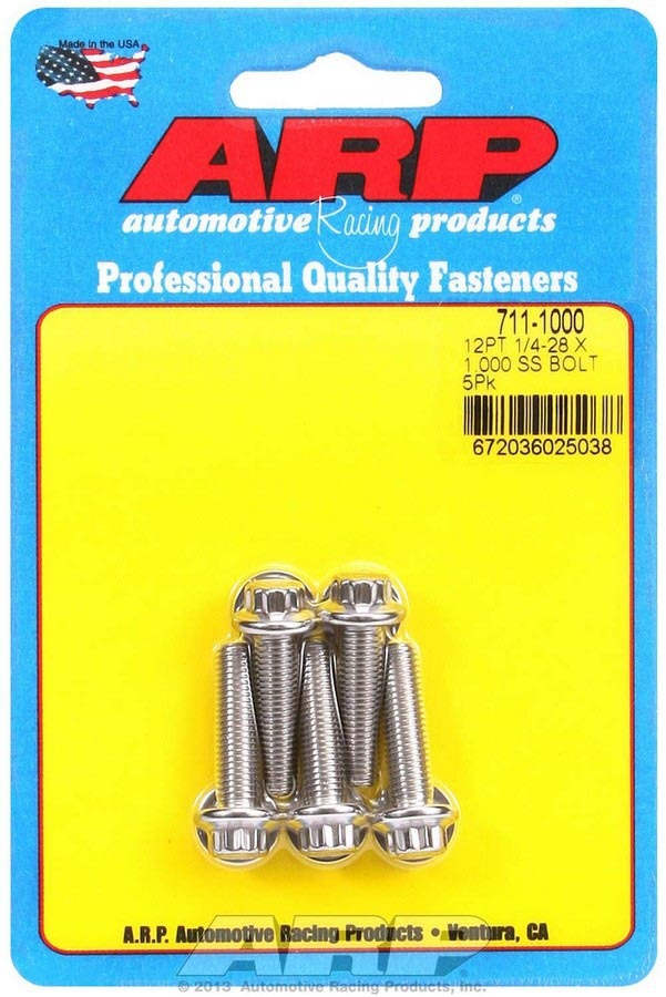 S/S Bolt Kit - 12pt. (5) 1/4-28 x 1.000  -  711-1000