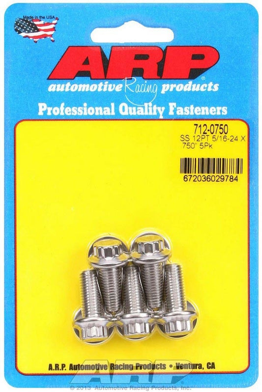 S/S Bolt Kit - 12pt. (5) 5/16-24 x .750  -  712-0750