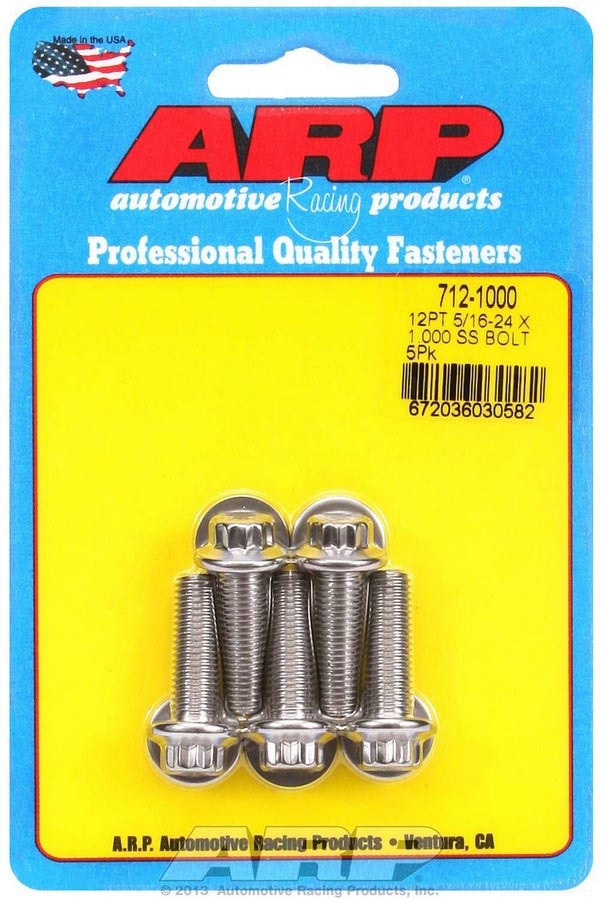 S/S Bolt Kit - 12pt. (5) 5/16-24 x 1.000  -  712-1000