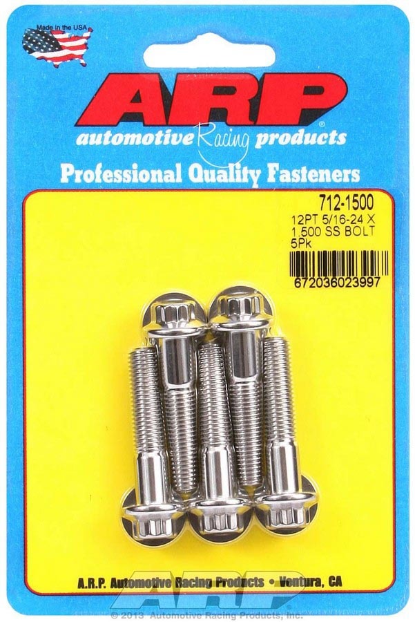 S/S Bolt Kit - 12pt. (5) 5/16-24 x 1.500  -  712-1500