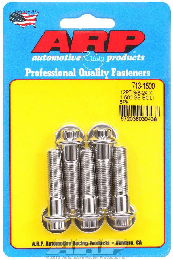 S/S Bolt Kit - 12pt. (5) 3/8-24 x 1.500  -  713-1500