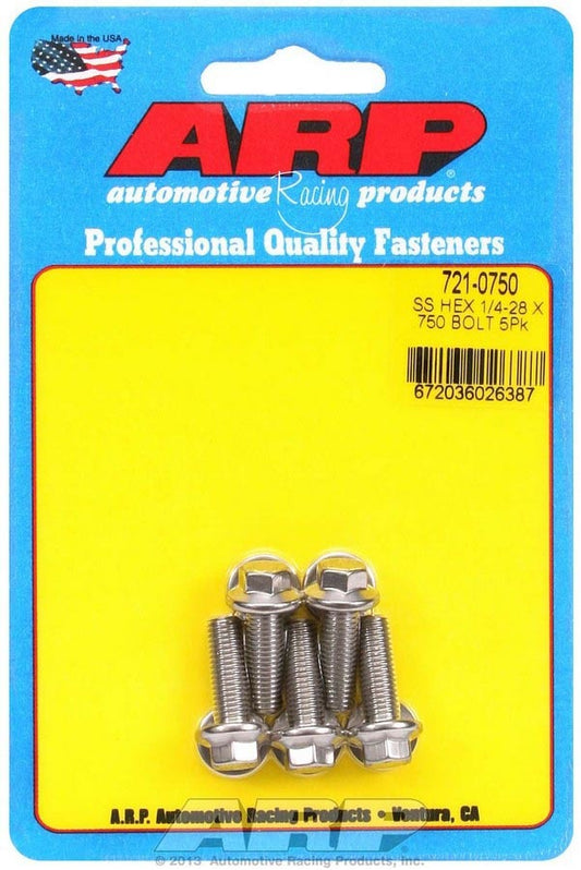 Bolt Kit - SS 6pt 5pk 1/4-28 x .750  -  721-0750