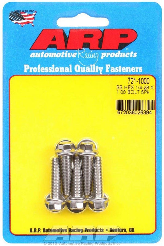 S/S Bolt Kit - 6pt. (5) 1/4-28 x 1.000  -  721-1000