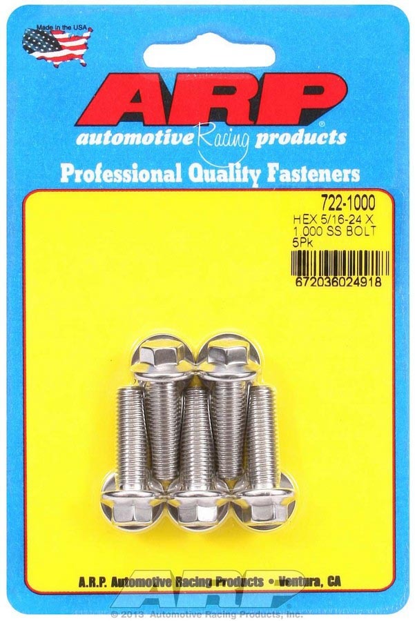 S/S Bolt Kit - 6pt. (5) 5/16-24 x 1.000  -  722-1000