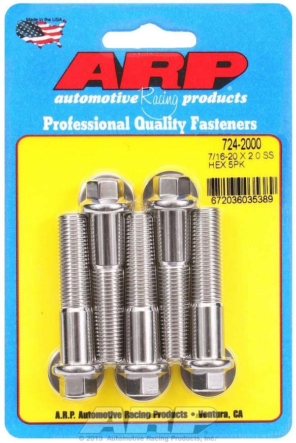 7/16-20 x 2.000 6pt SS Bolt Kit 5pk  -  724-2000