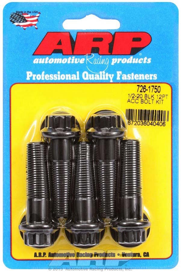 1/2-20 x 1.750 12pt Bolt Kit (5) Black Oxide  -  726-1750