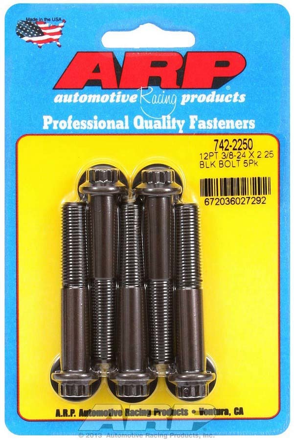 Bolts 3/8-24x2.250 UHL Black Oxide Bolts (5)  -  742-2250