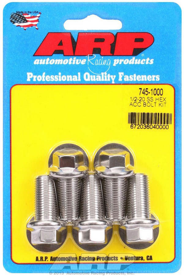 S/S Bolt Kit - 6pt. (5) 1/2-20 x 1.000  -  745-1000