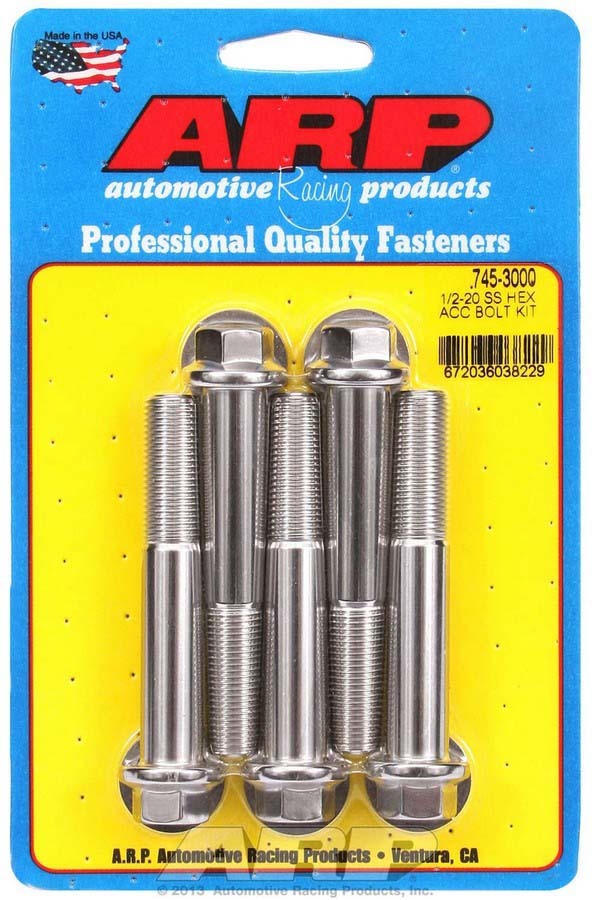 S/S Bolt Kit - 6pt. (5) 1/2-20 x 3.000  -  745-3000