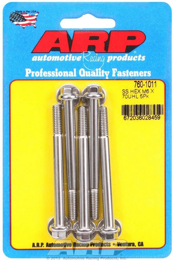 S/S Bolt Kit 6pt 6mm x 1.00 x 70mm  -  760-1011