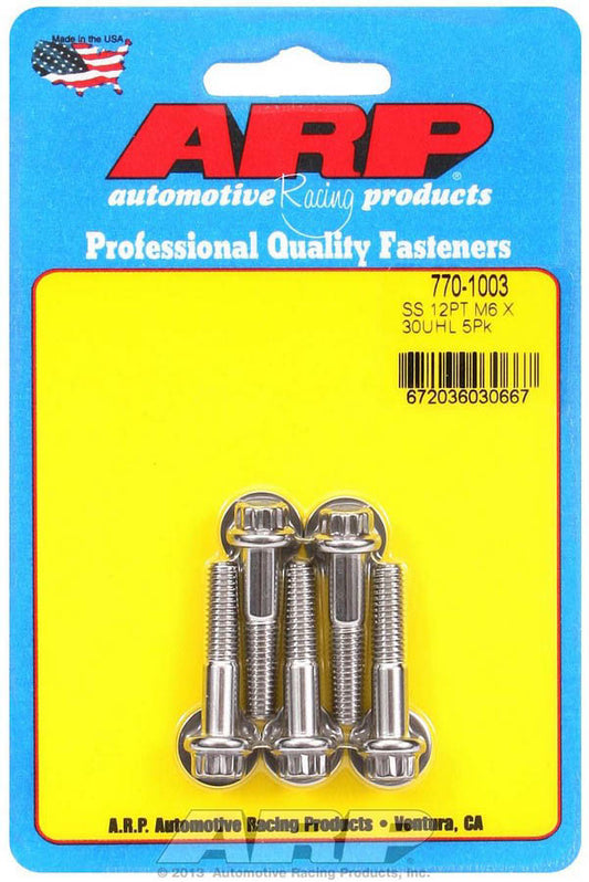 S/S Bolt Kit - 12pt. (5) 6mm x 1.00 x 30  -  770-1003