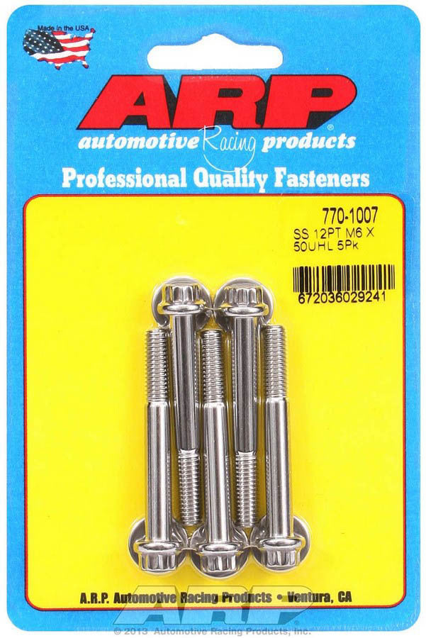 S/S Bolt Kit - 12pt. (5) 6mm x 1.00 x 50mm  -  770-1007