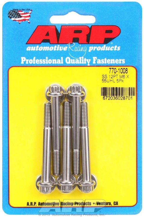 S/S Bolt Kit - 12pt. (5) 6mm x 1.00 x 55mm  -  770-1008