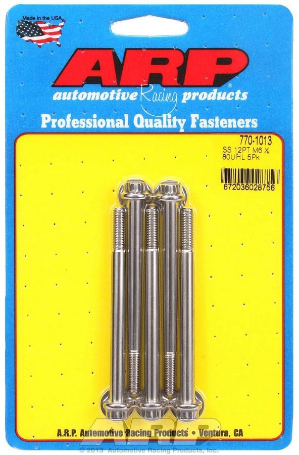 S/S Bolt Kit - 12pt. (5) 6mm x 1.00 x 80  -  770-1013