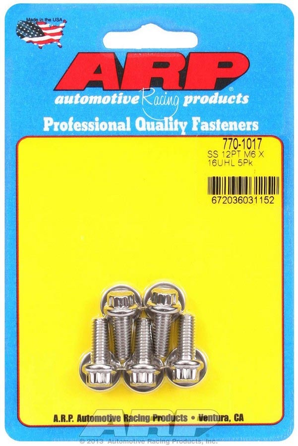 S/S Bolt Kit - 12pt. (5) 6mm x 1.00 x 16  -  770-1017