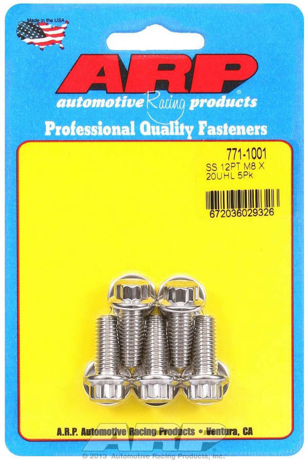 S/S Bolt Kit - 12pt. (5) 8mm x 1.25 x 20  -  771-1001