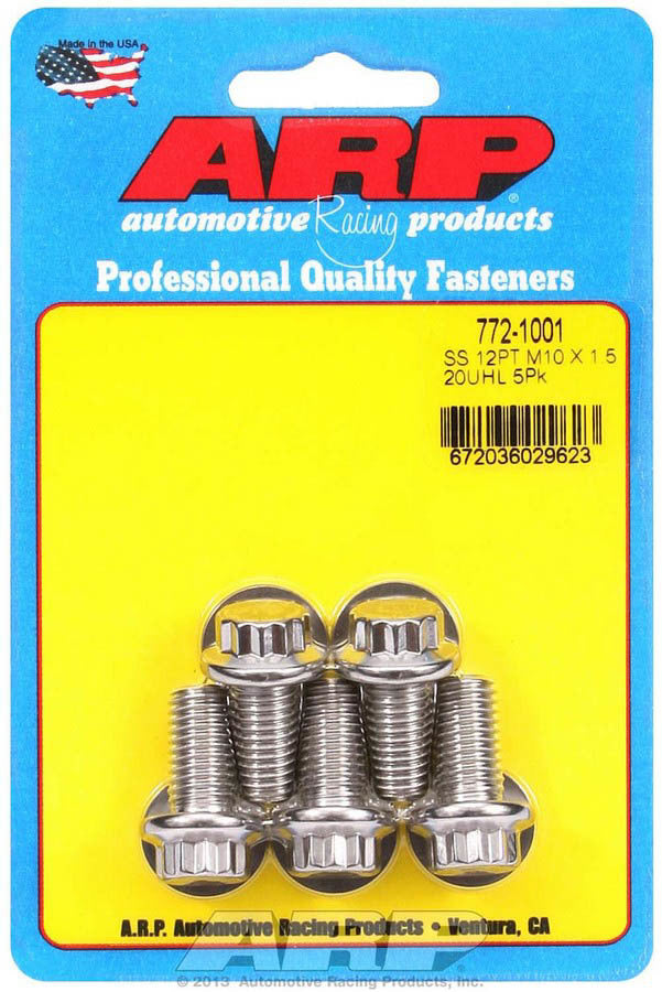 10mm x 1.50 x 20 12pt SS Bolt Kit 5pk  -  772-1001