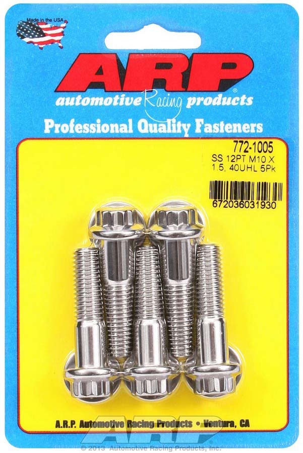 S/S Bolt Kit - 12pt. (5) 10mm x 1.5 x 40mm  -  772-1005