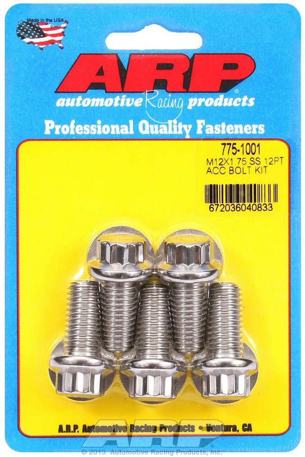 S/S Bolt Kit - 12pt. (5) 12mm x 1.75 x 25mm  -  775-1001