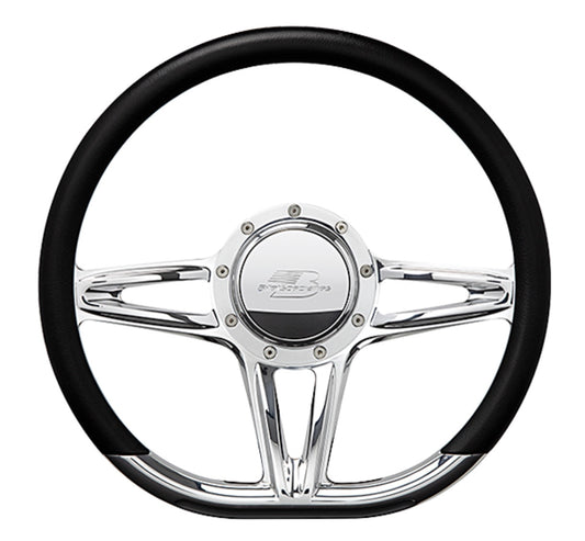 Steering Wheel 14in D-Shape Victory Polished  -  29441