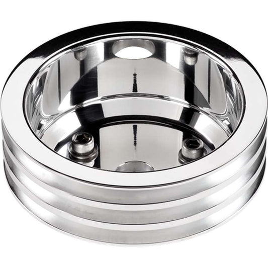 SBC 3 GRV Crank Pulley LWP Polished  -  78230