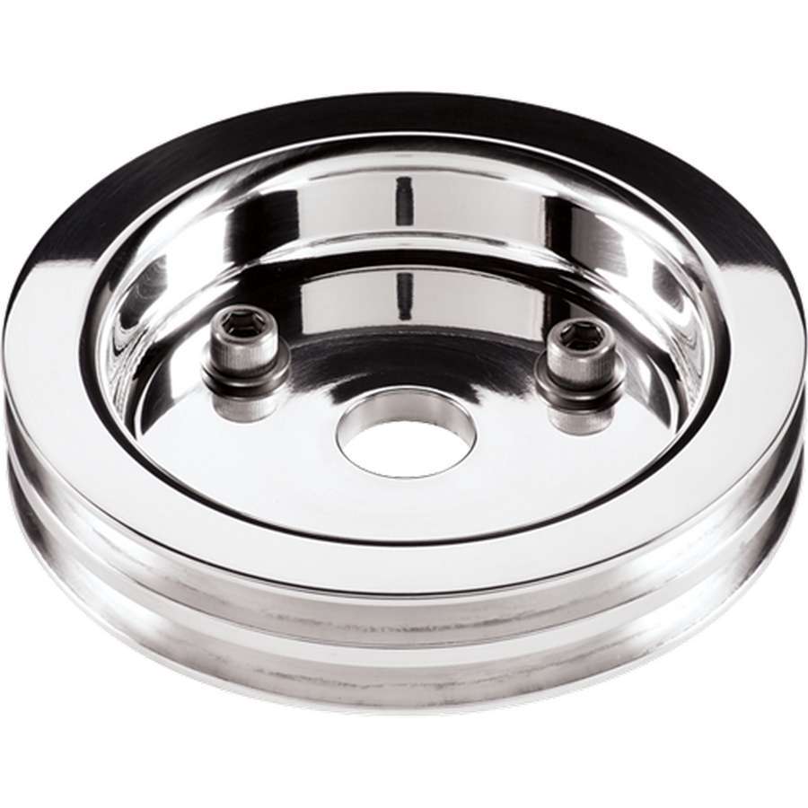 Polished SBC 2 Groove Lower Pulley  -  81220