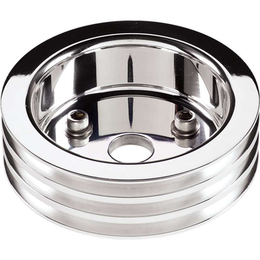 Polished SBC 3 Groove Lower Pulley  -  81320
