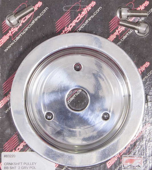 Polished BBC 2 Groove Lower Pulley  -  83220