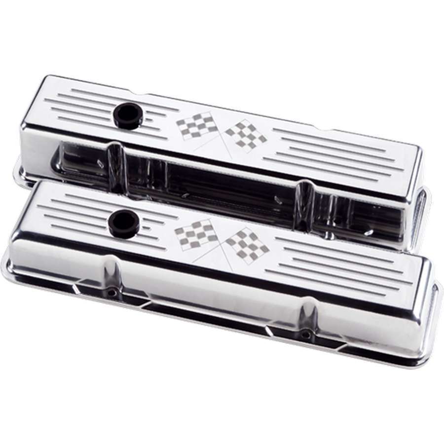 SBC Short Checkered Flag Valve Covers  -  95127