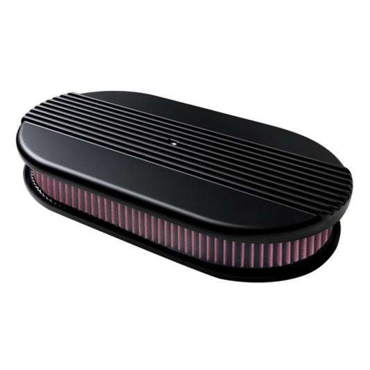 Air Cleaner Dual Quad Ribbed Black  -  BLK15650