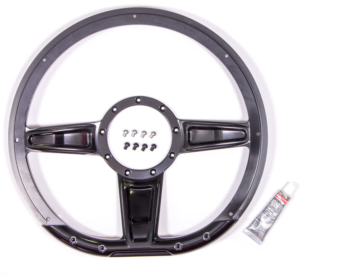 Steering Wheel Camber D-Shaped 14in Black  -  BLK29402