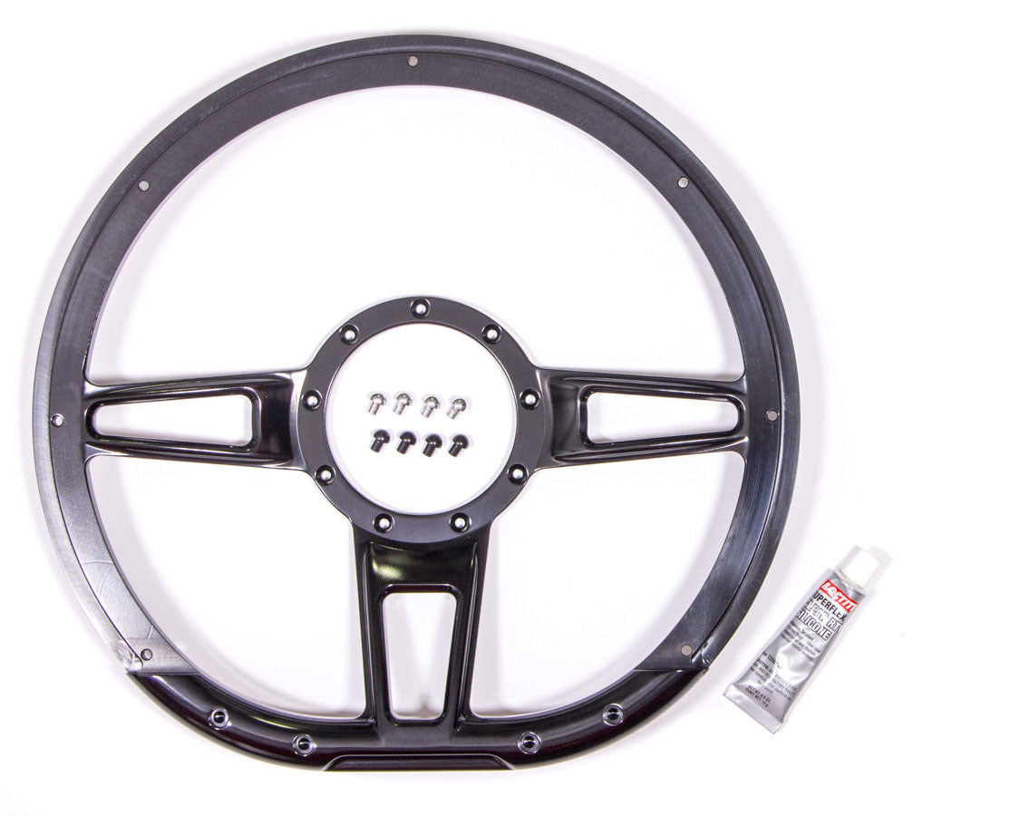 Steering Wheel Formula D-Shaped 14in Black  -  BLK29409