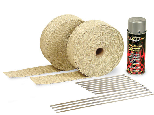 2in Exhaust Wrap Kit Tan w/Aluminum Silicone Coat  -  10112